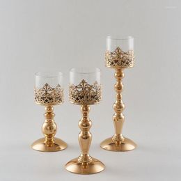 Candle Holders Iron Glass European Small Candlestick Luxurious And Modern Holder A Beautiful Home Decoration