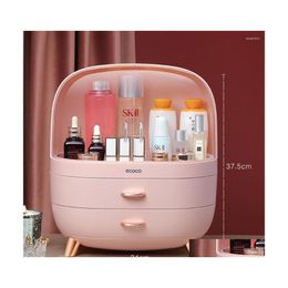 Storage Boxes Bins Large Capacity Cosmetic Box Makeup Der Organizer Jewelry Nail Polish Container Desktop Sundries Boxs Drop Deliv Dh1Ux