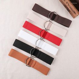 Belts For Women Black Simple Waist Elastic Ladies Band Round Buckle Decoration Coat Sweater Fashion Dress