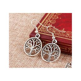 Dangle Chandelier Fashion Women Drop Earrings 925 Sier Fish Ear Hook Earring Antique Tree Of Life Delivery Jewellery Otsbz