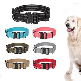 Dog Collars Tactical Collar Nylon Adjustable Pet Reflective Military Training Hunting Colourful For Small Medium Large