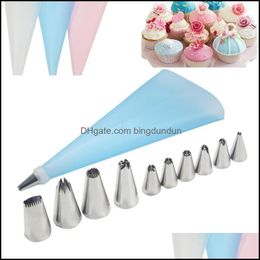 Baking Pastry Tools 10Pc Head Mounted Flower Kit Big Small Eva Converter Pacifier Tool Supplies Cake Decorating For Cakes Lace Dro Dhu6T