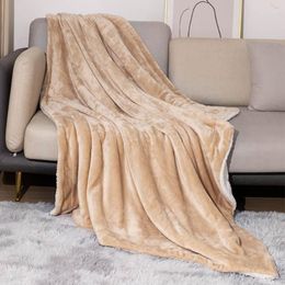 Blankets Winter Thicken Throw Blanket For Living Room Furry Warm Sofa Soft Imitation Wool Long Hair Thermal Bedroom