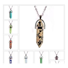 Pendant Necklaces Healing Crystal Quartz Point For Women Men Hexagonal Prism Natural Stone Chains Fashion Jewellery In Bk Drop Deliver Ot1Nh