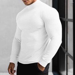 Men's Sweaters Chic Men Shirt Pullover Autumn Tops Basic Anti-shrink Pure Colour Friendly To Skin