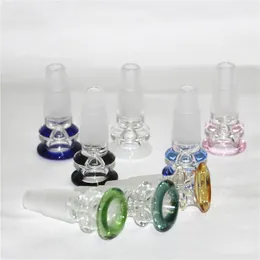 hookahs 14 & 18mm 2 in 1 male joint glass bowl smoking Accessories Handle Beautiful Slide bowls piece For Bongs Water Pipes