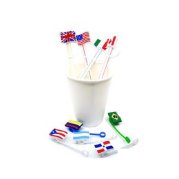 Drinking Straws National Flag Pattern Soft Sil St Toppers Accessories Charms Reusable Splash Proof Decorative Suit For 8Mm Homefavor Dhkmx