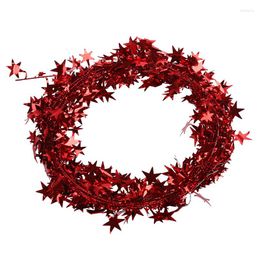 Christmas Decorations Big Deal 23 Feet Glittering Red-Star Shaped Tinsel Wire Garland Decoration