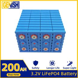 3.2V 200Ah Lifepo4 Battery 4/8PCS Inverter 12V 24V Rechargeable Batteri Pack For RV Boats Solar Energy Storage Vans With Busbars