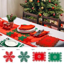 Table Mats Placemats Felt Cup Mat Home Kitchen Food Bowl Placemat Anti-Skid Snowflake Shaped Christmas Decorate Classic
