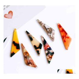 Chains Zeroup Eardrop 6 Colours Triangle Earring Accessories Pendant Necklace Charms Diy Handmade Material 6Pcs Drop Delivery Jewellery Dhjxt