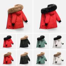 2023 Winter New designer kids coat Down Jacket For Boys Real Racon Fur Thick Warm Baby Outerwear Coats 2-12 boys girls jackets Kid Fashion Teenage Parka