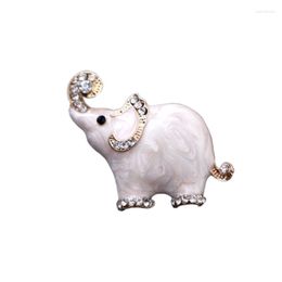 Brooches Trendy Animal Little White Elephant For Women Female Sweater Shawl Coat Dress Lapel Enamel Pin Accessories Small Gifts