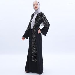 Ethnic Clothing Muslim Dress Fashion Sequin Tassel Turkish Abaya Women's Robe Cardigan Dubai Turkey Belt Donsignet