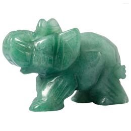 Jewelry Pouches 2" Green Aventurine Guardian Elephant Pocket Stone Figurines Carved Gemstone Craft Tabletop Decor Room Decoration Home