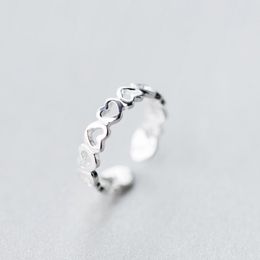 Cluster Rings MloveAcc 925 Sterling Silver Cute Heart Shaped Open Ring Size Simple Fashion Jewellery For Teen Girl RingCluster