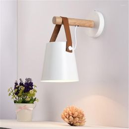 Wall Lamps Nordic Art Belt Creative Lamp Concise Wood Dining Room Bedroom Study Light Parlour Clothes Shop Decoration