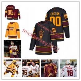 Il college indossa Arizona State Sun Devils Hockey Jersey Custom Ed Mens Youth Jackson Niedermayer Demetrios Koumontzis Matthew Kopperud Cade Stibb