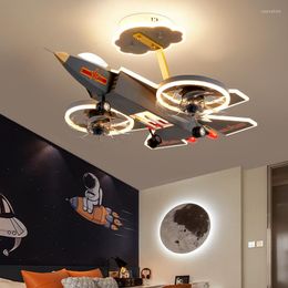 Kidsbedroom Decor Led Invisible Ceiling Fan Light Lamp Dining Room Fans With Lights Remote Control Lamps For Living