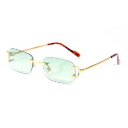 Luxury Designer Sunglasses Women New Sunglass Rimless Man Fashion Polygon Trendy Accessory Carti Eyewear Unique Sun Glasses