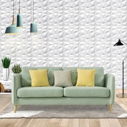 Wall Stickers 3D Geometric Pattern White Simulation Brick Adhesive Decals Waterproof Wallpaper Kitchen Living Room Painel De Tv