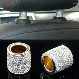 Interior Decorations Balight 1PCS Seat Rod Diamond Ring Car-styling Car Ornament Crystal Headrest Collar Decor Moulding