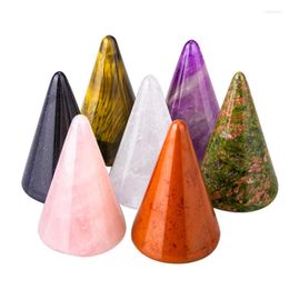 Jewelry Pouches 10pcs/lot Pink Crystal Jade Cone Ring Holder Bracelet Necklace Display Stand Desktop Small Ornaments White ConeCrafts