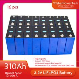 3.2V 310Ah Lifepo4 Battery Grade A 48V Li-ion Rechargeable Batteries for Electric Car DIY 12V 24V Solar Energy Storage System