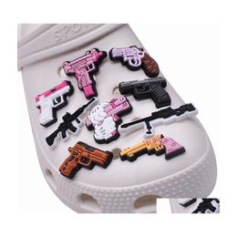 Shoe Parts Accessories 100Pcs Guns Croc Charms Clog Decoration Buckle Charm Pins Buttons Drop Delivery Shoes Dhlw6