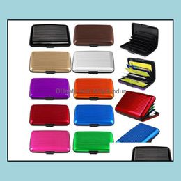 Storage Boxes Bins Aluminium Wallet Business Id Card Holders Bank Pocket Cases Protection Security Credit Metal Waterproof Box Org Dhirv