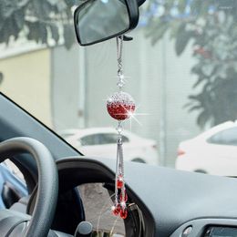 Interior Decorations Car Rear View Mirror Hanging Ornaments Iterior Decoration Shiny Diamond Ball Beads Lucky Charm Pendants