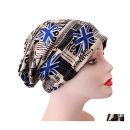 Beanie/Skull Caps Spring Autumn Skl Hats Classic Flag Print Casual Solid Colour Cotton Female Hat Women Men Bonnet Beanie Cap Drop De Oteur