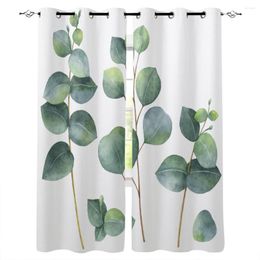 Curtain Watercolor Leaves Art Window Curtains For Living Room Kitchen Bedroom Modern Treatments Drapes Blinds