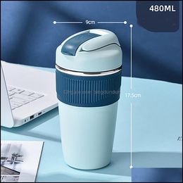 Tumblers Fashion Double Drink Coffee Cup Office 316 Stainless Steel Vacuum Mug Highvalue Water Net Red St Rrb14523 Drop Delivery Hom Otfri