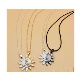 Pendant Necklaces Fashion Jewellery Lovers Couple Necklace Sun Magnetic Attraction Double Colour Magnet For Men Women Drop Delivery Pend Dhrsa