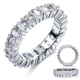 Cluster Rings 925 SILVER PAVE Oval Cut FULL White Diamond Ring Finger ETERNITY BAND ENGAGEMENT WEDDING Stone Size 5 6 7 8 9 10 11 12