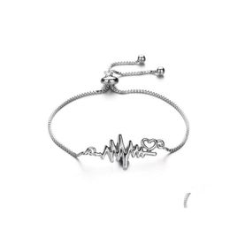 Link Chain Girls Adjustable Link Bracelet Bangle For Women Bar Rose Gold Sliver Color Jewelry Drop Delivery Bracelets Ot3A2