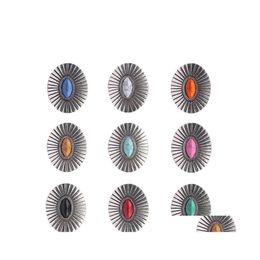 Charms 3Pcs/Lot 34X27Mm Retro Zinc Alloy Oval Clothes Decorative Concho Buttons Pendants Diy Hair Jewellery Accessories 76 D3 Drop Del Dh8Su
