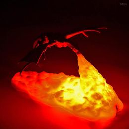 Night Lights 3D Printed Table Lamp Eye Protection Fire/Ice Dragon Nightstand Kids Sleep Accompany Tabletop Light For Bedroom/Living Room