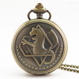 Pocket Watches Bronze Five Colour High Quality All-Metal Alchemist Pendant Quartz Watch Japanese Anime For Men's And Women's