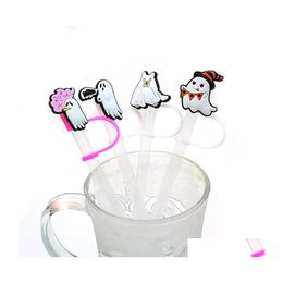 Drinking Straws Custom Halloween Sile St Toppers Accessories Er Charms Reusable Splash Proof Dust Plug Decorative 8Mm Party Homefavor Dhr3M