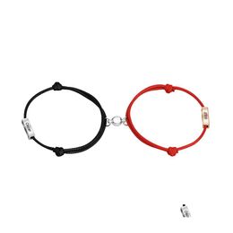 Charm Bracelets Attract Magnetic Couples Magnet Connecting Relationship Promise Rope Braided Bracelet Set For Sister Q102Fz Drop Del Dhkyb