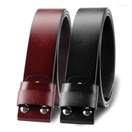 Belts Diy Belt Genuine Leather Without Buckle Replace Cowskin Body Pure Colour Smooth Cowhide WaistbandBelts Enek22
