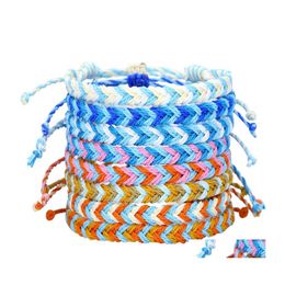 Charm Bracelets Hand Woven Cotton String Bracelet Classic Style Handmade Braided Adjustable Friendship Q504Fz Drop Delivery Jewellery Dhx0S