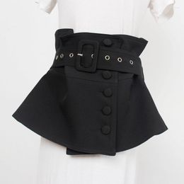 Belts Women Waistband Button Belt Pin Spring Summer Fashion Trend Breasted Fabric Wide Decorative White Shirt Dress Design