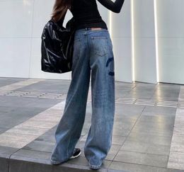 Jeans femininos de cintura alta designer direto calças largas mostram mulheres finas calças casuais tamanho S-L