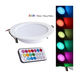 Ceiling Lights Rgb Rgbw Led High Power 10W Downlights Recessed Lamps Add Timer Remote Control Driver Drop Delivery Lighting Indoor Otwxz