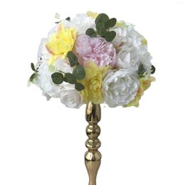 Decorative Flowers 10pcs/lot Mixcolor Artificial Silk Rose Flower Wall Backdrop Decoration Wedding Table Centerpiece Ball 30cm TONGFENG