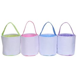 Party Supplies Sublimation Blank DIY Easter Gift Bag Baskets Bags Celebration Christmas Storage Pouch Handbag For Kids Hunting Candy bb0129