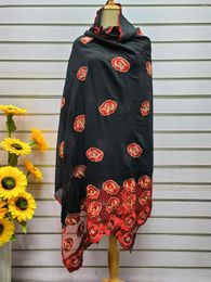 Ethnic Clothing African Scarf Hijab For Women Shawl Cotton Embroider Dimond Muslim High Quality Headscarf India Arabic 210x110cm